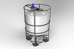 Емкость пищевая в обрешетке ЭкоПром ФМ с турбинной мешалкой 5000 л. конусная (216x216x337см;белый) - арт.555712