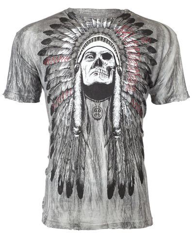 Affliction | Футболка мужская TRIBE Grey A282G перед