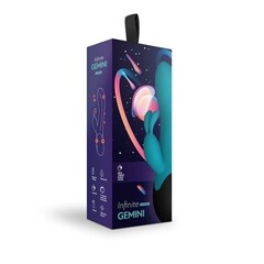 Нагреваемый вибратор кролик Gemini, цвет морская волна (INFINITE collection)