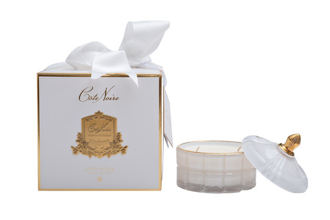 Свеча ароматическая 185г Cote Noire Jasmine flower tea в стеклянной вазе в подарочной коробке