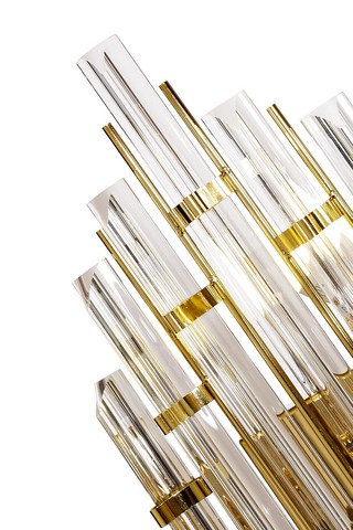 Бра настенное 55x24см Garda Decor Bove золотой со стеклянным декором