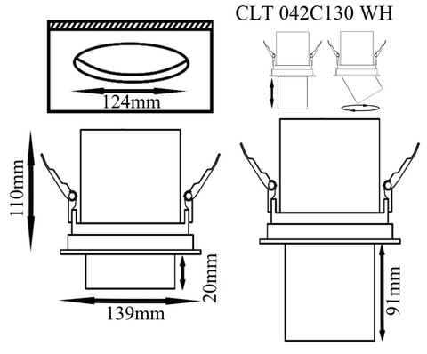 Встраиваемый светодиодный светильник Crystal Lux CLT 042C130 WH