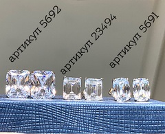 5691 -Серьги-пусеты  из серебра с овальными цирконами бриллиантовой огранки