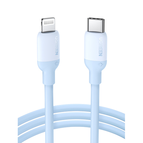 Кабель UGREEN USB-C to Lightning Silicone Cable, 1м, темно-синий US387
