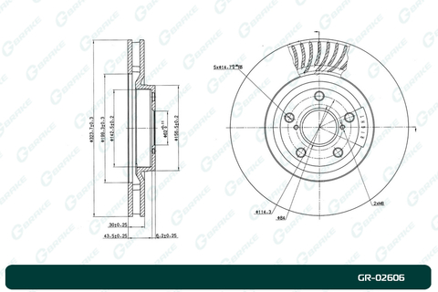 Диск тормозной перфорированный вентилируемый G-brake GR-02606 правый