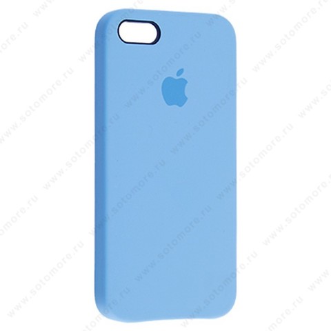 Накладка Silicone Case для Apple iPhone SE/ 5s/ 5 светло-голубой