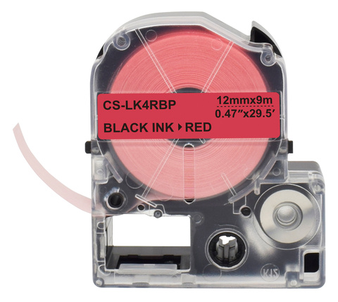 Картридж ленточный Cactus CS-LK4RBP черный для Epson LW300, LW400, LW700, LW600P, LW1000P, K400, Z700, Z900
