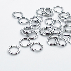 Колечки соединительные, цвет серебро (родий), размер 7 мм, толщина 1 мм, цена за 10 шт