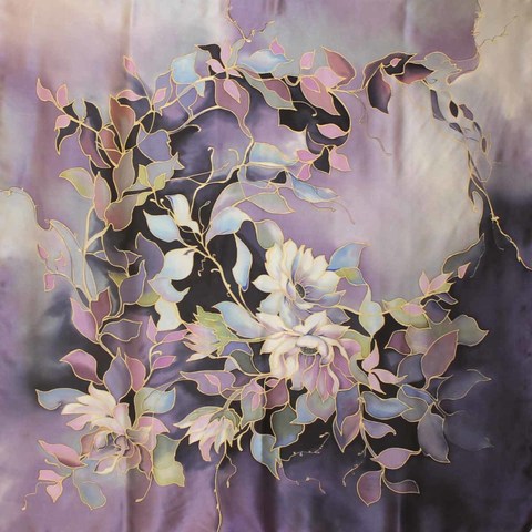 Шелковый платок Фиолетовый сон 110х110 см