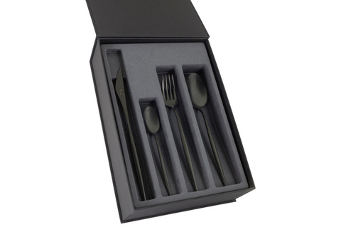 Набор столовых приборов Face Cosmos Black матовый 24 предмета на 6 персон