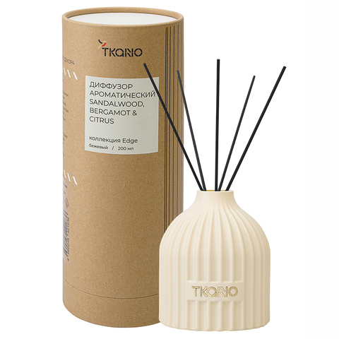 Диффузор ароматический 200мл Tkano Edge Sandalwood Bergamot & Citrus бежевый