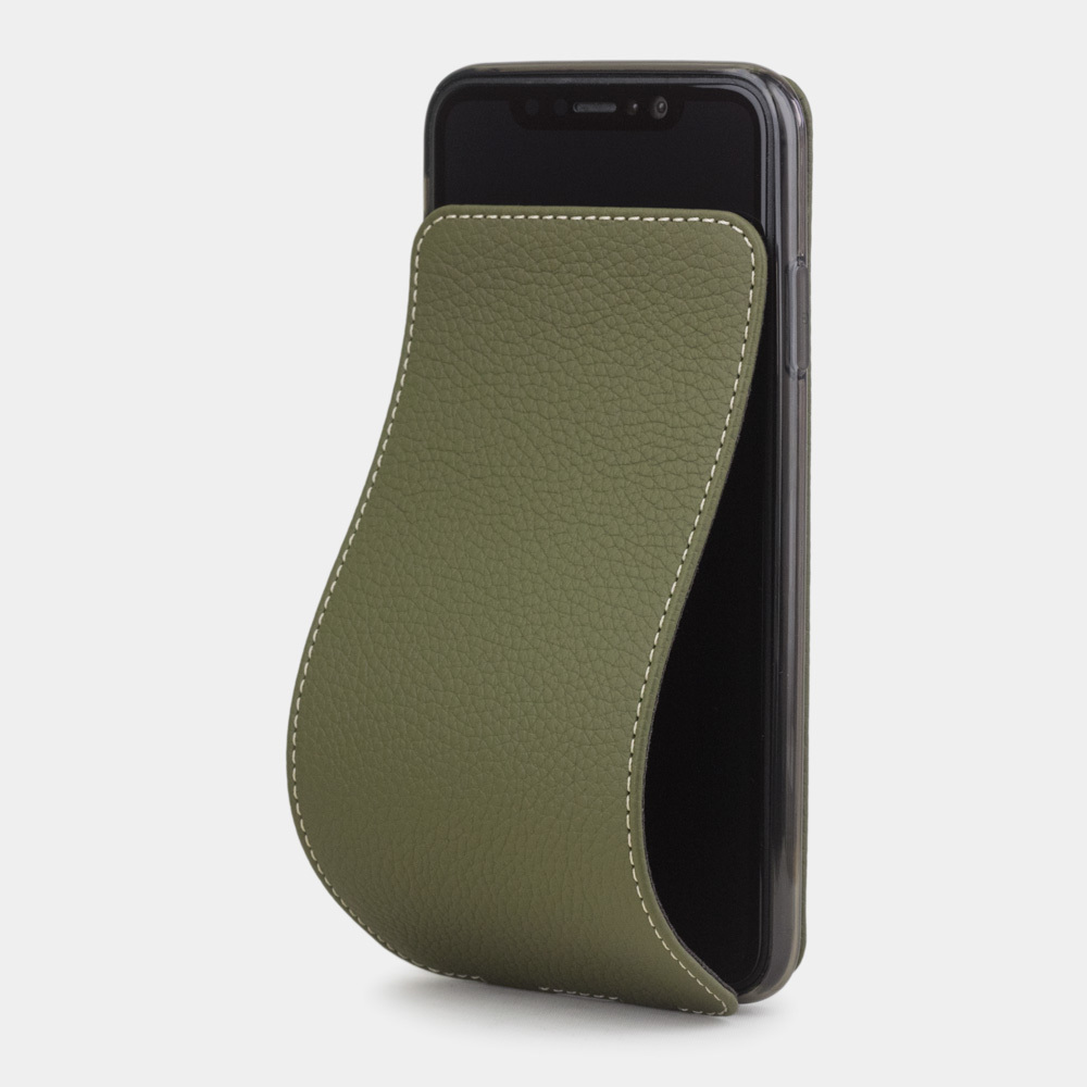 Чехол для iPhone XS Max из натуральной кожи теленка, зеленого цвета