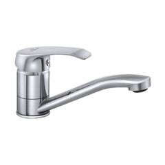 Смеситель СЛАВЕН СЛ-ОД-К20 серия Город для мойки и умывальника, однорычажный, картридж 40мм, цанга/гайка, гибкая подводка 50мм, средний излив