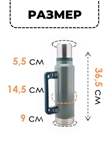 Картинка термос Skully ES-B220-1.3 Green - 2