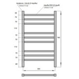 Полотенцесушитель электрический Point PN70758B П9 500x790 диммер слева, черный