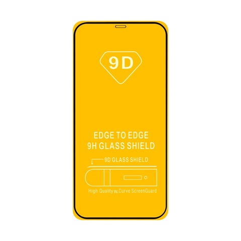 Защитное стекло 2.5D 9H полный клей Full Glue для iPhone 12 Mini (5.4) (Черная рамка)