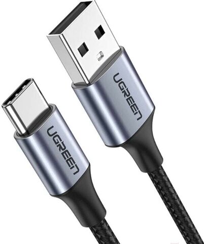 Кабель UGREEN US288 (60127) USB-A 2.0 to USB-C Cable Nickel Aluminum Braid,1,5 м, черный
