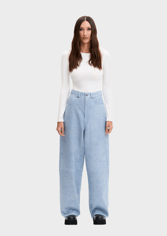 Брюки кожаные 495 Denim Leather Pants