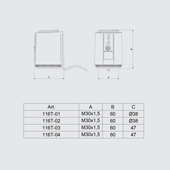 Термостатический привод TESA (М30х1.5) 230В NC (нормально закрытый)
