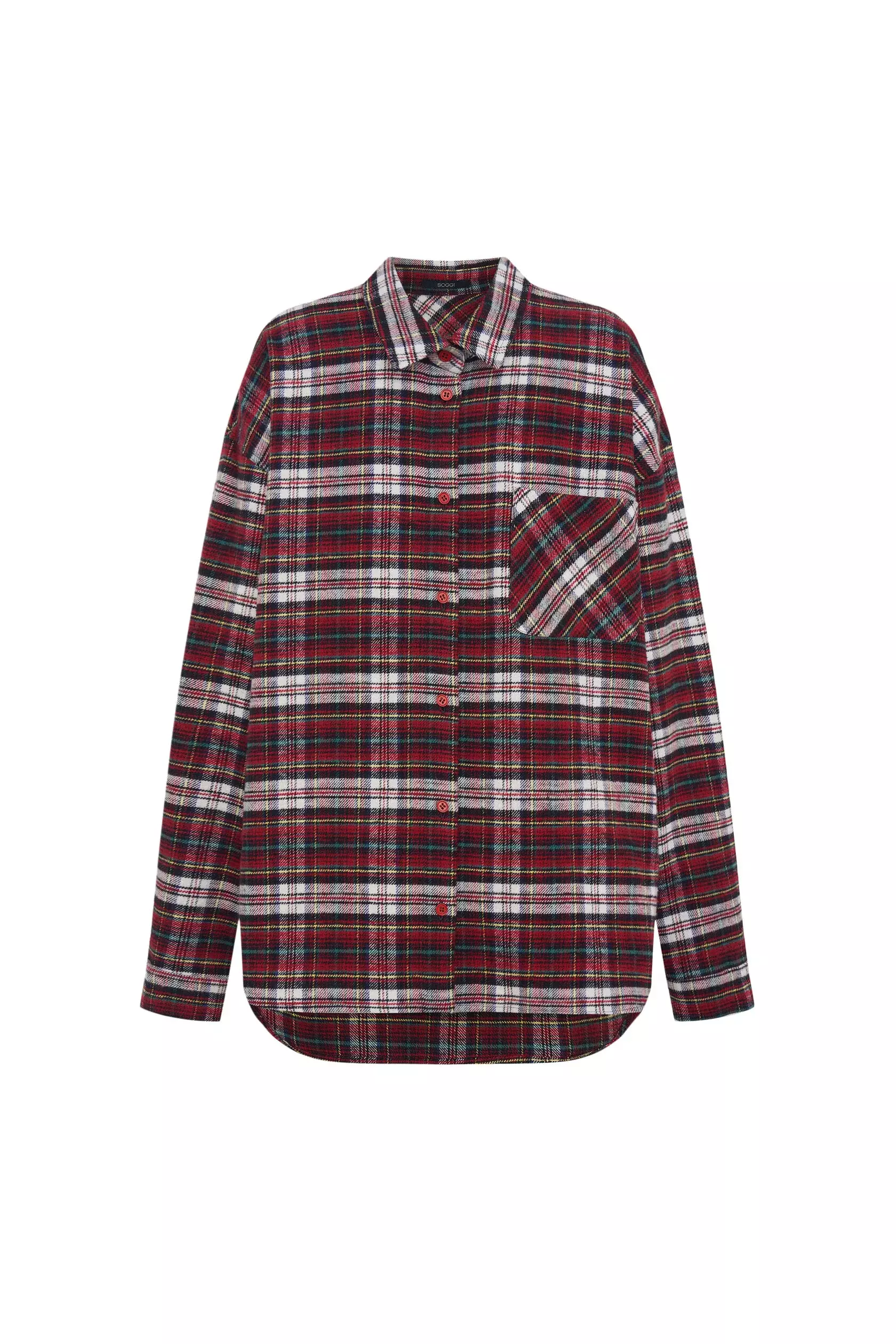 Рубашка в клетку красная, Красный