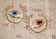 73151- Крупные серьги - конго ГЛАЗА ассиметричные style Schiaparelli