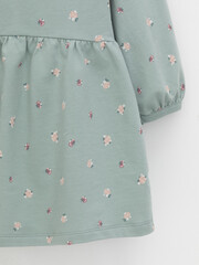 платье  для девочки  КР 5922-1/голубой прибой,мини розочки