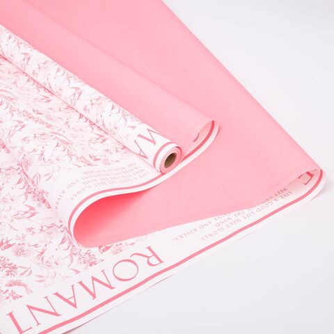 Упаковочная пленка/для цветов, Двухсторонняя матовая, Романтическая любовь, светло-розовая, 65 мкм, 0,57*10 м