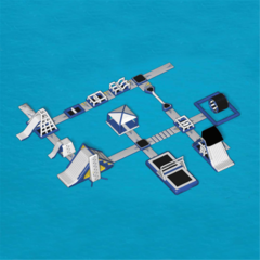 Коммерческий надувной аквапарк «Море приключений» 33×31×5 м