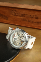 Часы скелетоны механические Power White YOURTIME