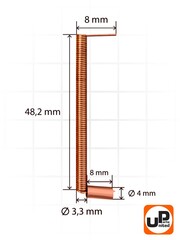 Пружина контактная статора UNITED PARTS d3,3мм, длина 48,2мм ( комплект 2шт) (90-1395)
