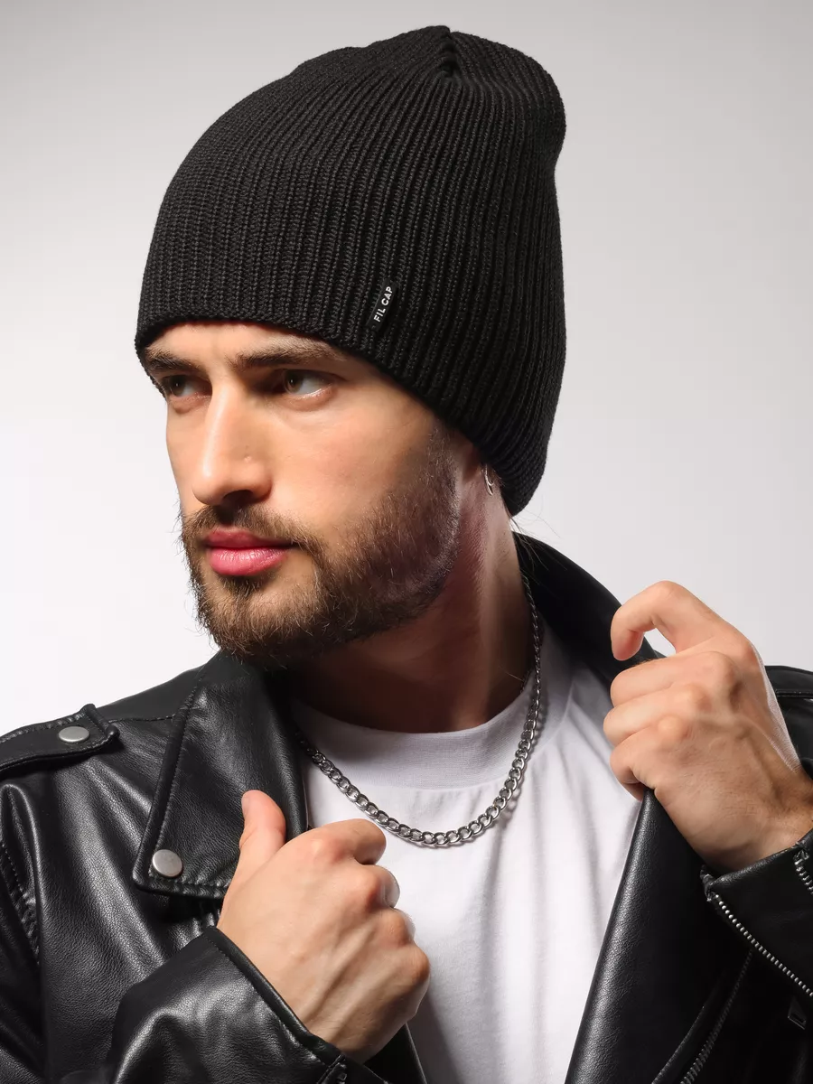 Шапка осенняя бини вязаная