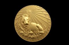 Силиконовый молд № 372 медальон Лев 6 см