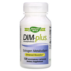 Nature's Way, DIM-plus, метаболизм эстрогенов, 120 вегетарианских капсул