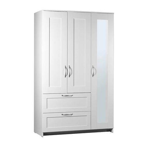 Шкаф комбинированный 3-х дверный с 2 ящиками Сириус белый