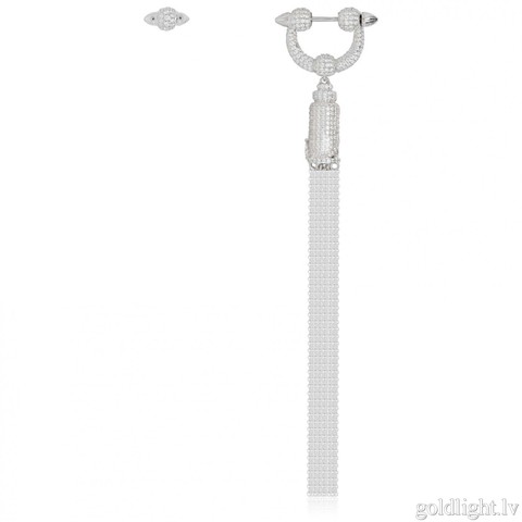 AE18091 - Моно-серьга с подвесками из цепочек из серебра в стиле APM MONACO