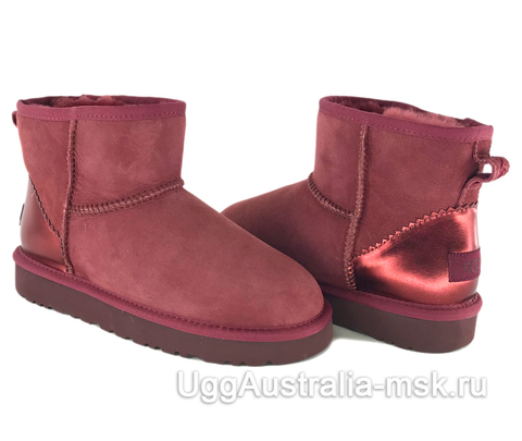 UGG Classic Mini II Metallic Driftwood Burgundy