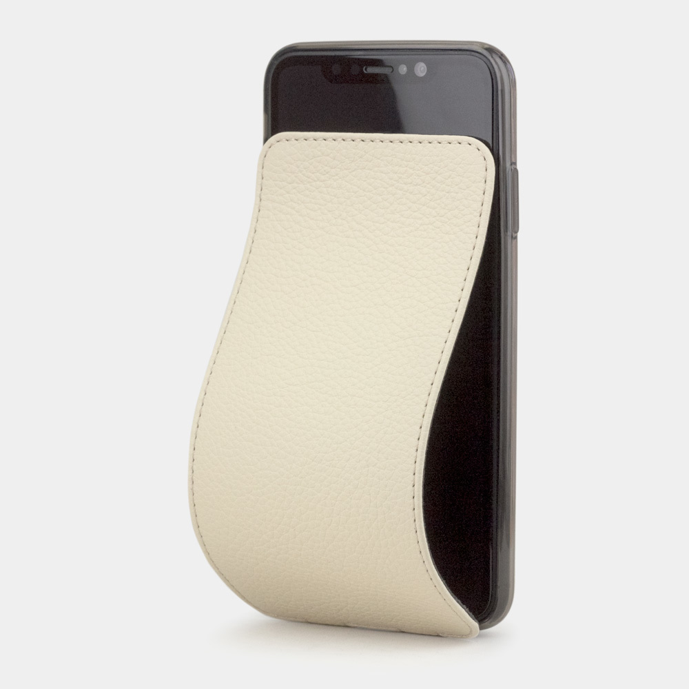 Чехол для iPhone XS Max из натуральной кожи теленка, молочного цвета