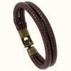 Браслет кожаный плетеный, застежка-якорь К 67098