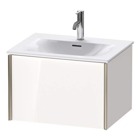 Duravit XViu Тумба подвесная 610x800x480мм, для раковины #234463, 1 ящик, цвет: белый глянцевый/champagne matt XV40320B122