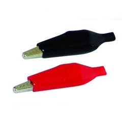 Зажим крокодил ЗКИ 10А 56мм в изоляции красный/черный TDM