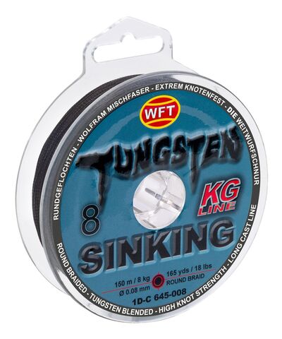 Леска плетёная WFT KG TUNGSTEN SINKING Black 150 м, 0.08 мм