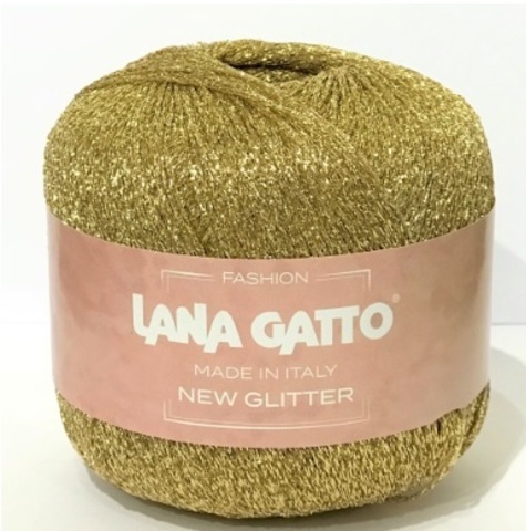 Пряжа Lana Gatto New Glitter 8587 золото