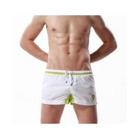 Шорты спортивные белые с салатовой вставкой SEOBEAN HEALTH  SHORTS WHITE GREEN 50603