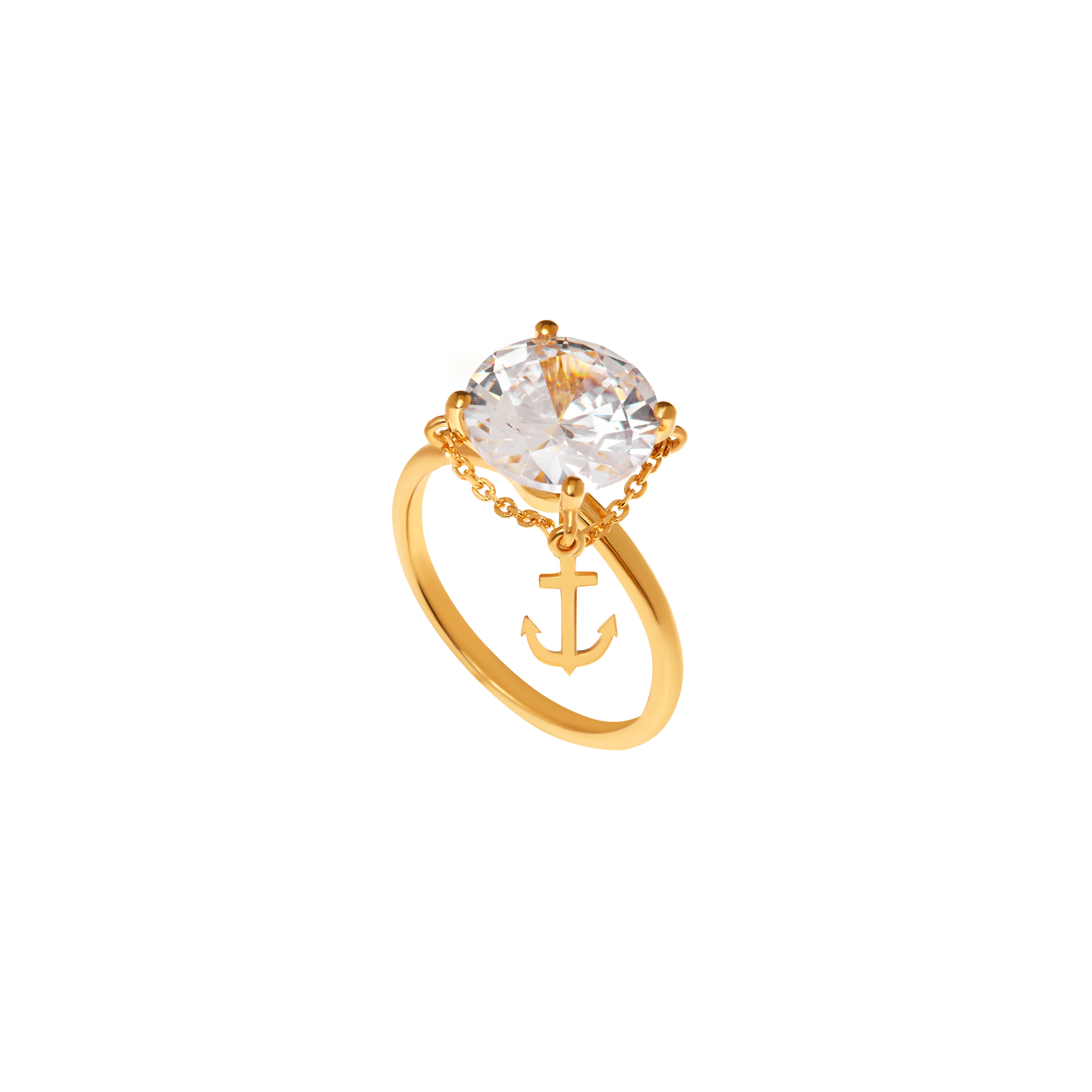 VIVA LA VIKA Кольцо Crystal Round Anchor Ring – Crystal