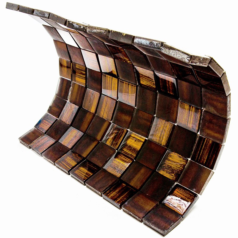 JP-301 Стеклянная мозаика напольное покрытие Natural Dark коричневый темный квадрат