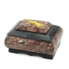 Шкатулка из креноида мыльница большая с ящеркой, 110*80*60мм