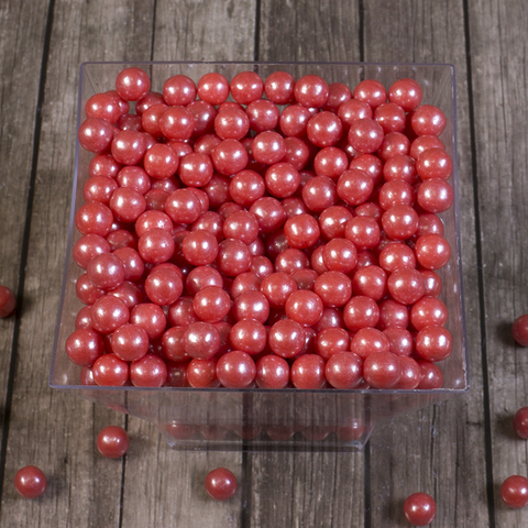 Сахарные шарики Красные перламутровые 7 мм, кг