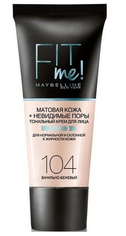 Maybelline Fit Me тональный крем матовая кожа + невидимые поры №104 ваниль-беж