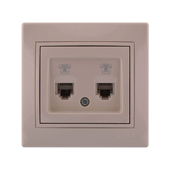 MIRA 701 0303 138 Розетка тел сдв крем. с вст.с/у