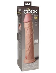Телесный фаллоимитатор-реалистик King Cock Ellite Dual Density - 28 см. - 